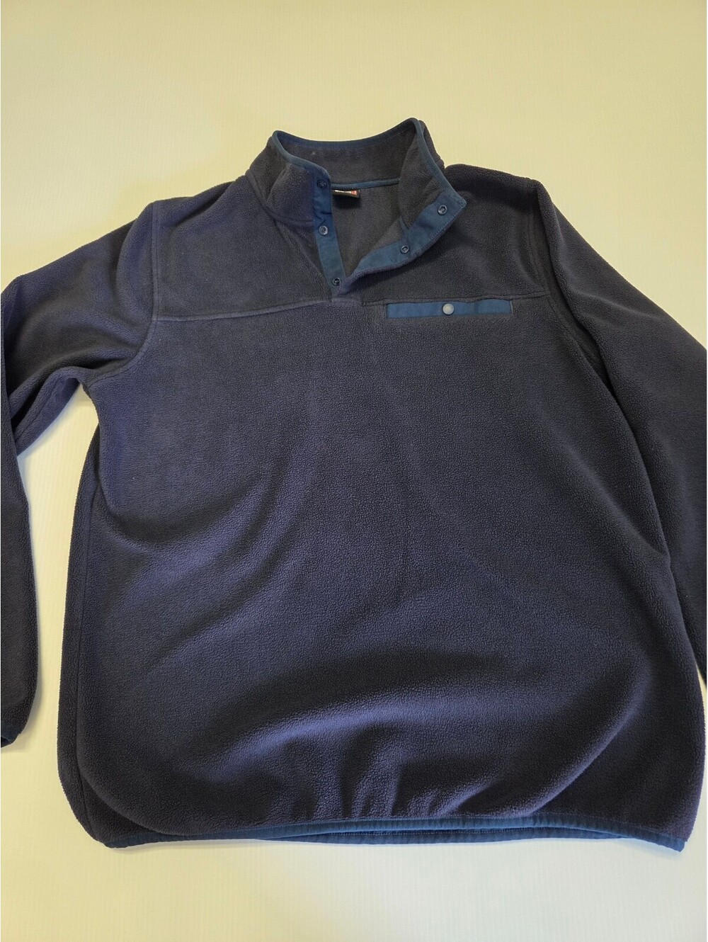 32 Degrees Heat Women's Navy Blue Fleece Pullover Snap Neck Sweatshirt Medium